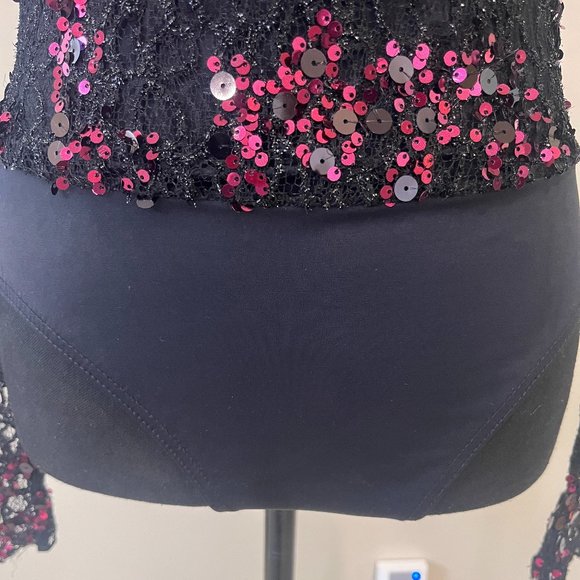 Stunning Pink Sequin one piece dance costume Leotard - Picture 2 of 6